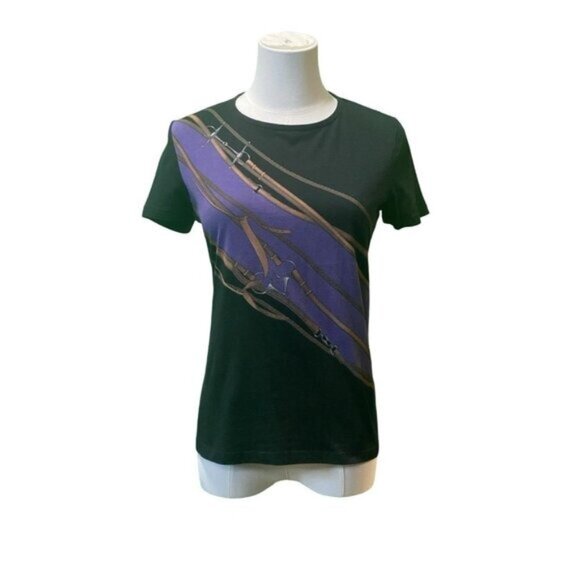 Lauren Ralph Lauren Short Sleeve Crew Neck Horsebit Print Cotton T-Shirt P/S - Picture 1 of 5